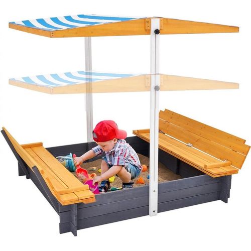 Sandkasten Holz Baldachin - Sandgrube für Hinterhöfe - Spielzeug für Kinder von 3 bis 12 Jahren