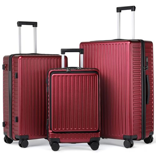 MoFut Koffer Set 3 Teilig, Kofferset, Gepäck-Sets mit Laptopfach,Hartschalen Trolley Rollkoffer mit 4 Rollen 360°, Reisekoffer Set Schloss und TSA