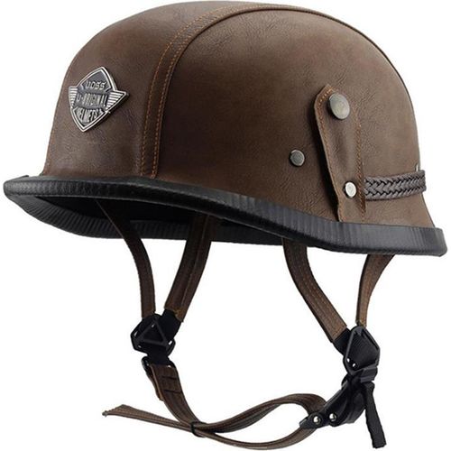 Helm Persönliche Retro Cruiser Motorrad Braun XL