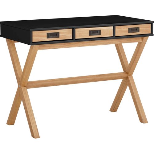 Schreibtisch ></noscript>Alrik< in Schwarz, MDF - 100x75x50cm (BxHxT)