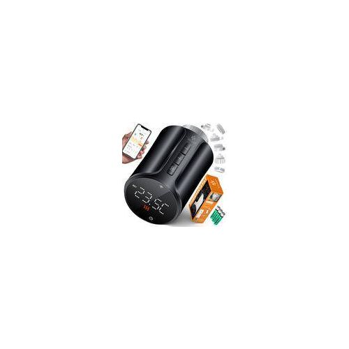 KESSER® 4x Heizkörperthermostat Heizungsregler Heizungsthermostat WLAN Smart Home App & Sprach-Steuerung Thermostat 6 Heizkörperventile eckig Schwarz