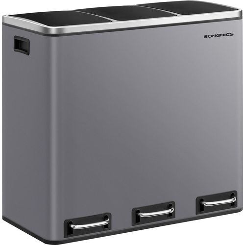 Mülleimer Küche, 3 x 18 L, Mülltrennsystem 3 Fächer, Abfalleimer