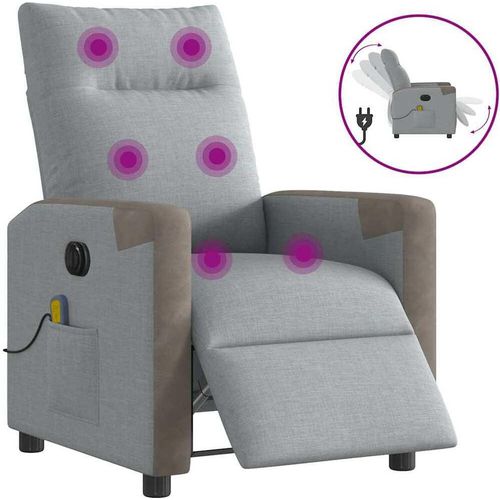 Massagesessel Elektrisch Hellgrau Stoff, Klassische Sessel Design Möbel