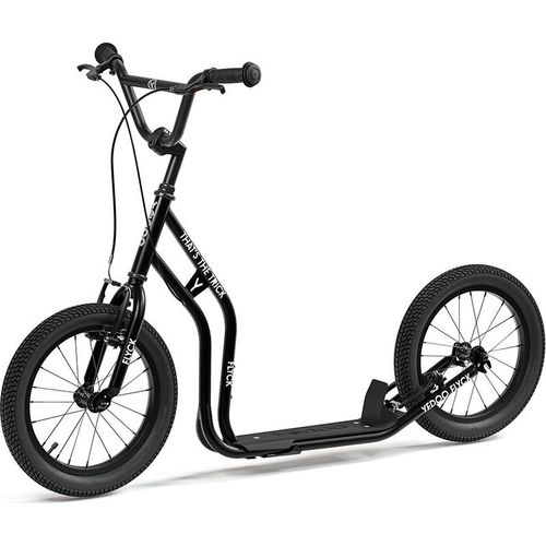 Scooter Yedoo Flyck für Kinder ab 8 Jahren, mit Luftreifen 16/16 und Ständer Schwarz