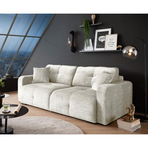 Bullet Schlafsofa 235 x 120 cm, mit Bettkasten, Stoffbezug:Cremona 01 Ivory