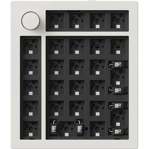 Keychron Q0 Max QMK Kabellose Mechanische Numpad / Ziffernblock, Barebone Knob, Shell White, Barebone Q0M-B4