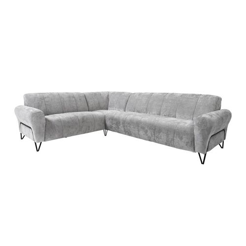 RechtsBEAUTYSOFA Ecksofa VOLARE L - Rechts - Eckcouch ohne Schlaffunktion - Hellgrau (Vega 12)
