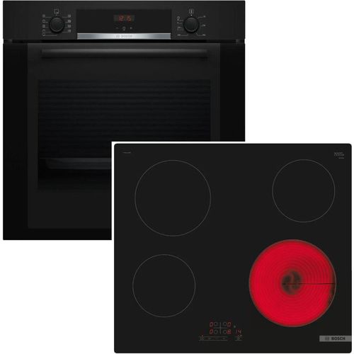 Herdset Bosch Backofen EcoClean mit Glaskeramikkochfeld TouchSelect autark 60 cm