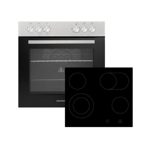 Backofen Herdset Einbau Kochfeld Glaskeramik rahmenlos 72 L Respekta HS2201-26