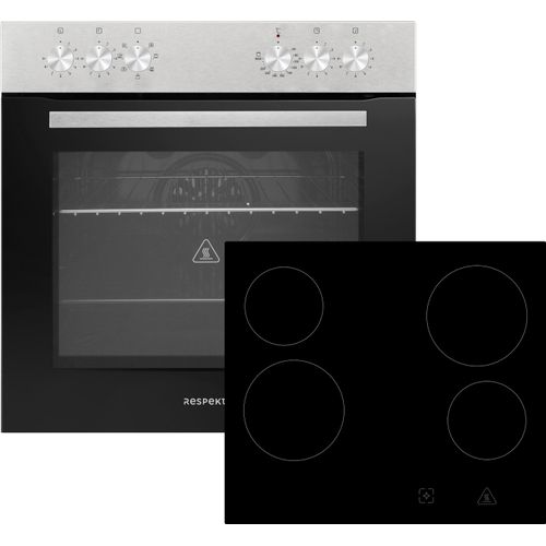 Backofen Herdset Einbau Kochfeld Glaskeramik rahmenlos 72 L Respekta HS2001-26