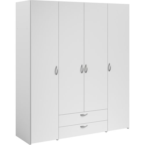 Kleiderschrank ></noscript>Daily 1< 2 Schubladen, 4 Türen, in Weiss - 160x185x51cm (BxHxT)