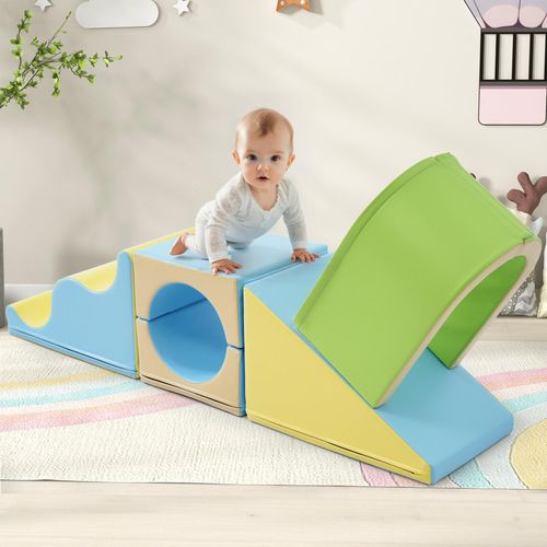 Abrihome 6 TLG. Schaumstoffbausteine, Riesenbausteine zum Toben und Klettern, Softbausteine aus Schaumstoff, Krabbelbögen
