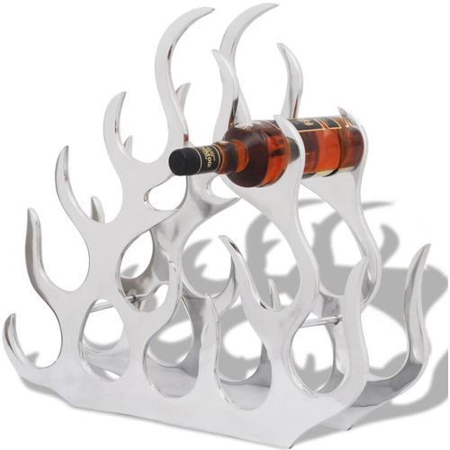 Weinregal für 11 Flaschen Aluminium Silber