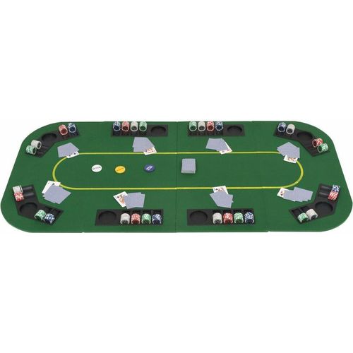 8-Player Falten Poker Tischplatte 4 Ordnen Rechteckig Grün