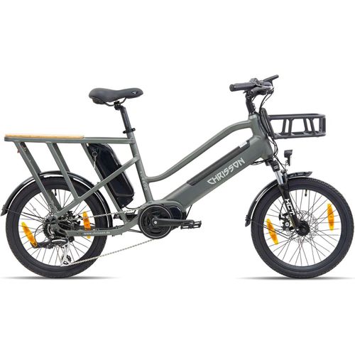Chrisson eCargo 20 E Bike Lastenrad 20 Zoll Damen oder Herren 155 - 190 cm Pedelec Lastenfahrrad 8 Gänge