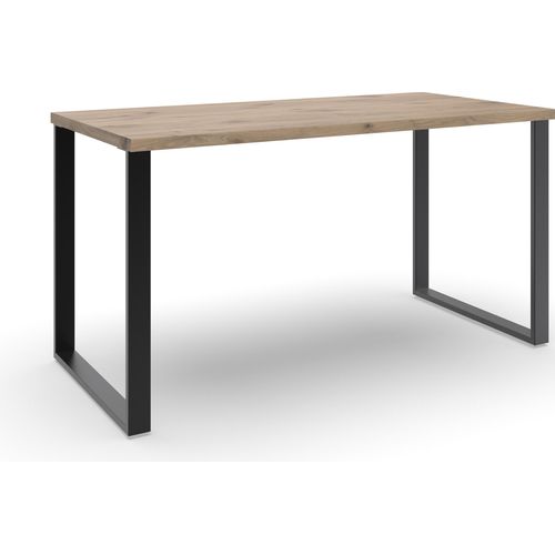 Schreibtisch ></noscript>NORDERNEY< Germany, Viking Eiche Nachbildung / schwarz - 140x75x70cm (BxHxT)