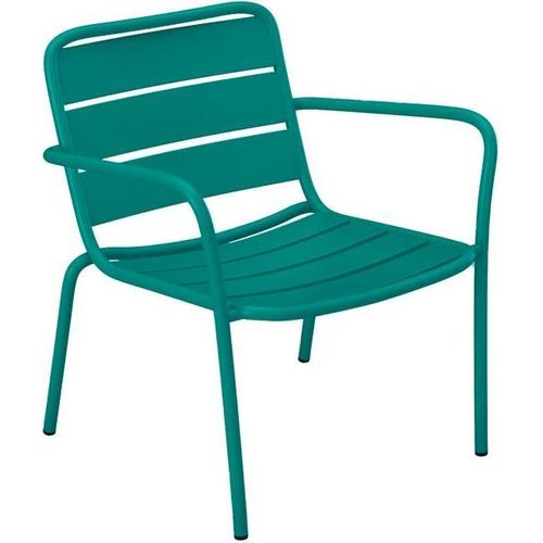 Gartensessel niedrig & stapelbar - Metall - Blau - MIRMANDE von MYLIA