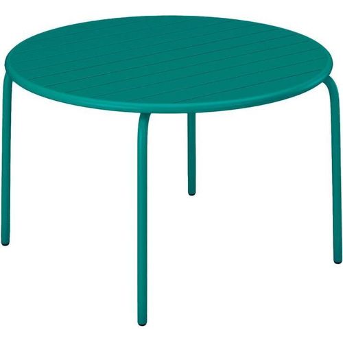 Gartentisch rund - D. 110 cm - Metall - Blau - MIRMANDE von MYLIA