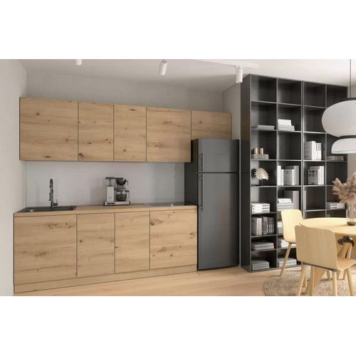 Küchenzeile 260 cm Küchenblock Einbauküche ohne Arbeitsplatte Küchenblock, langen Artisan Eiche