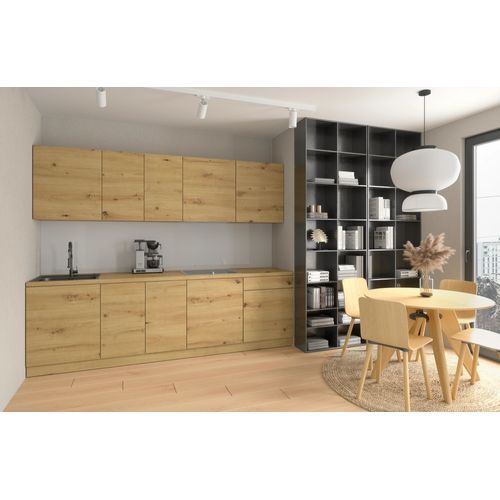 Küchenzeile 260 cm Ohne E-Geräten Küchenblock Einbauküche, Langen K19-M260 Artisan Eiche