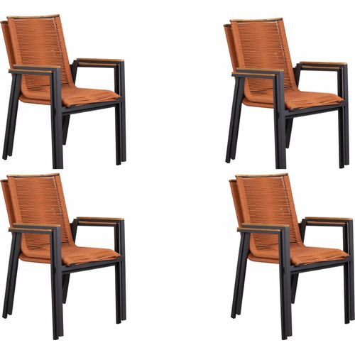 deVries 4x Montana Diningstapelsessel Rope terracotta 4 Stück