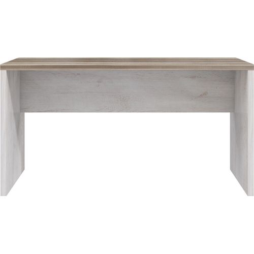 Schreibtisch >DURO< in Pinie Weiss / Eiche Antik - 140x72,2x80cm (BxHxT)
