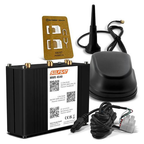 SELFSAT MWR 4540 4G Cat 6 WLAN Router bis 300 Mbps inkl. SELFSAT 5G Antenne schwarz