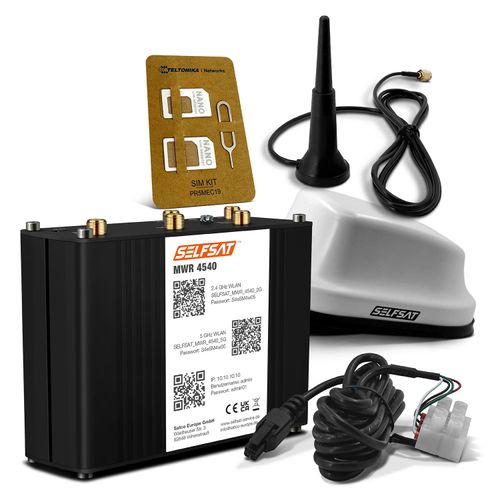 SELFSAT MWR 4540 4G Cat 6 WLAN Router bis 300 Mbps inkl. SELFSAT 5G Antenne weiß
