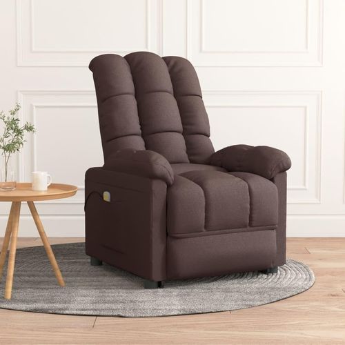 Möbel Massagesessel Dunkelbraun Stoff - Massagesessel 342738