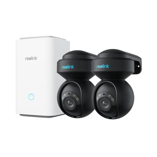 Reolink Lumus 2Pack mit Home Hub, 2K 4MP Überwachungskamera Set Aussen, Farbnachtsicht, 2,4/5GHz, Intelligente Erkennung, Zentrale Verwaltung, Schwarz
