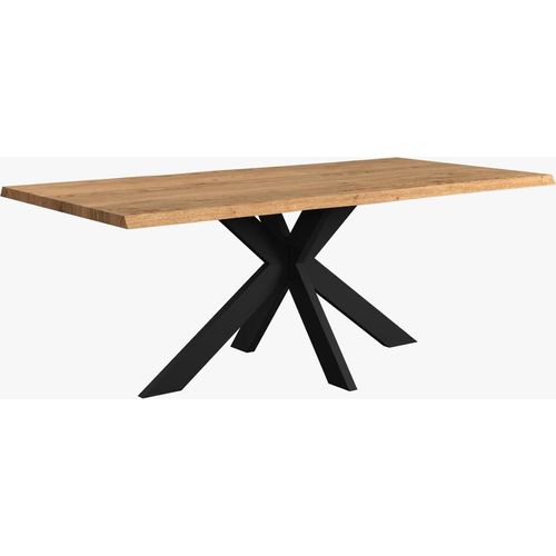 Esstisch Spider 180 x 100 x 76 cm Wildeiche Metall Natur Schwarz
