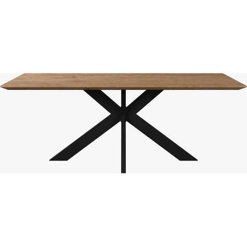 Esstisch Spider 180 x 100 x 76 cm Wildeiche Metall Natur Schwarz