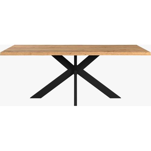 Esstisch Spider 260 x 100 x 76 cm Wildeiche Metall Natur Schwarz