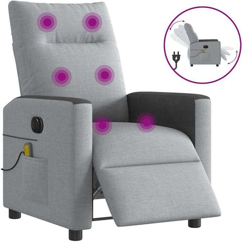 Massagesessel Elektrisch Hellgrau Stoff, Klassische Sessel Design Möbel