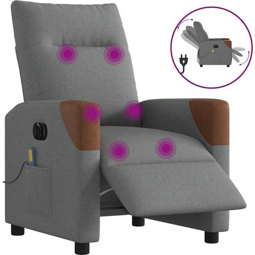 Massagesessel Elektrisch Dunkelgrau Stoff, Klassische Sessel Design Möbel