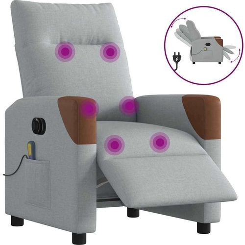 Massagesessel Elektrisch Hellgrau Stoff, Klassische Sessel Design Möbel