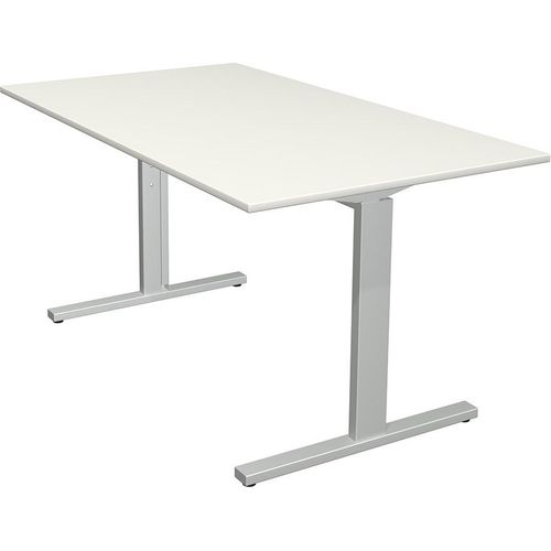 Form 2 Schreibtisch 120 - 180 cm, Maße Tischplatte:140 x 80 cm, Farbe Tischplatte:Weiß