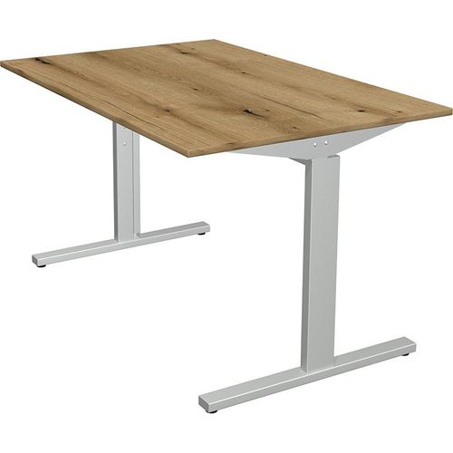Form 2 Schreibtisch 120 - 180 cm, Maße Tischplatte:120 x 80 cm, Farbe Tischplatte:Asteiche