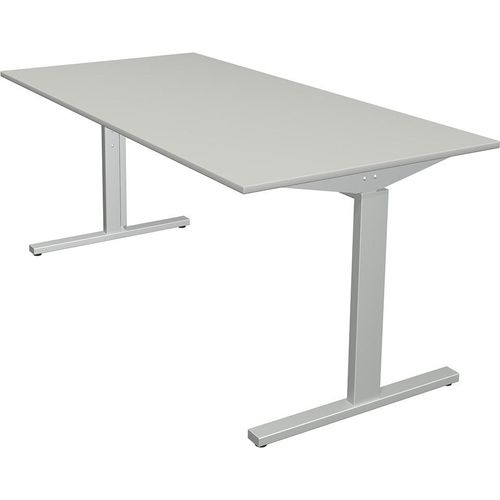 Form 2 Schreibtisch 120 - 180 cm, Maße Tischplatte:160 x 80 cm, Farbe Tischplatte:Lichtgrau