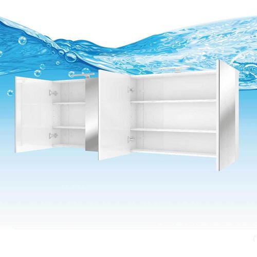 Spiegelschrank, Badspiegel, Badezimmer Spiegel City 200cm weiß JA mit 1x 5W LED-Strahler