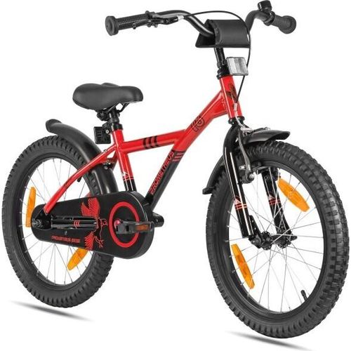 Prometheus Kinderfahrrad 18 Zoll ab 5-6 Jahre in Rot/Schwarz mit Rücktrittbremse