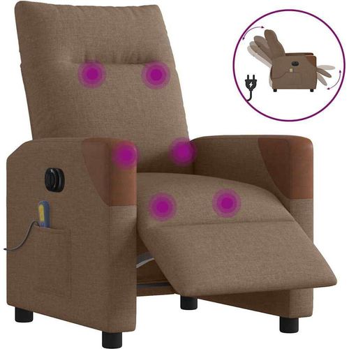 Massagesessel Elektrisch Braun Stoff, Klassische Sessel DesignMöbel