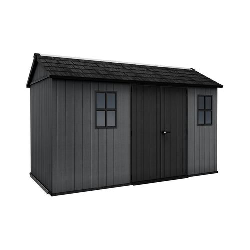Keter Newton 1375 Gartenhaus - 230x413x246cm - Grau - natürlicher Holzlook