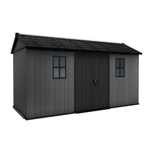 Keter Newton 1575 Gartenhaus - 230x476x246cm - Grau - natürlicher Holzlook