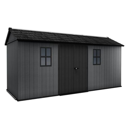 Keter Newton 1775 Gartenhaus - 230x539x246cm - Grau - Natürlicher Holzlook