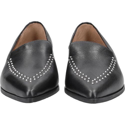 Donna Carolina Slipper & Mokassin TRAY D-POP, Glattleder, Schwarz, Damen