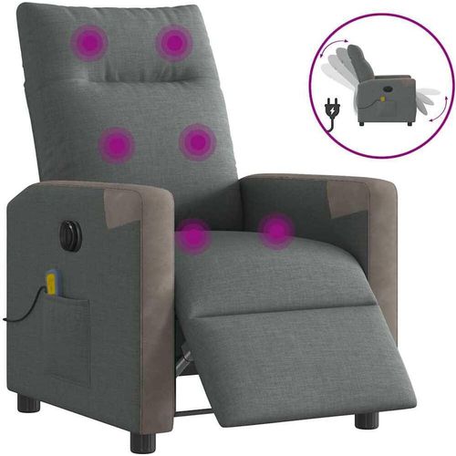 Massagesessel Elektrisch Dunkelgrau Stoff ,Fernseh- & Relaxsessel 2025