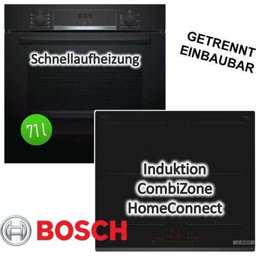 Herdset Bosch Backofen EcoClean Direct mit Induktionskochfeld PowerBooster autark 60 cm