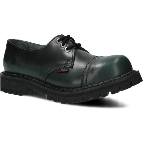 nagaba Stahlkappenschuhe, aus Leder, Leder-Einlegesohle, Grün - Schwarz, 39