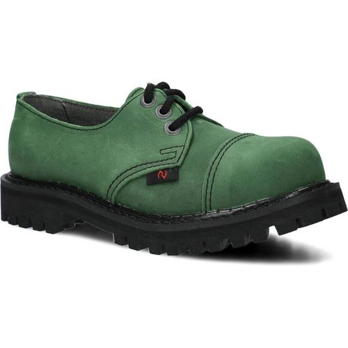nagaba Stahlkappenschuhe, aus Leder, Leder-Einlegesohle, Grün, 38